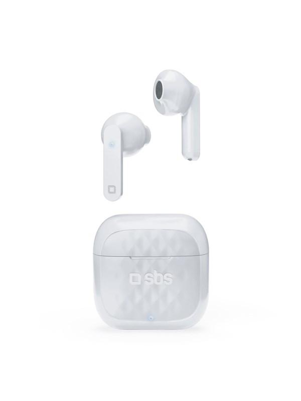 SBS Air Free TWS, vita true wireless-hörlurar med laddetui